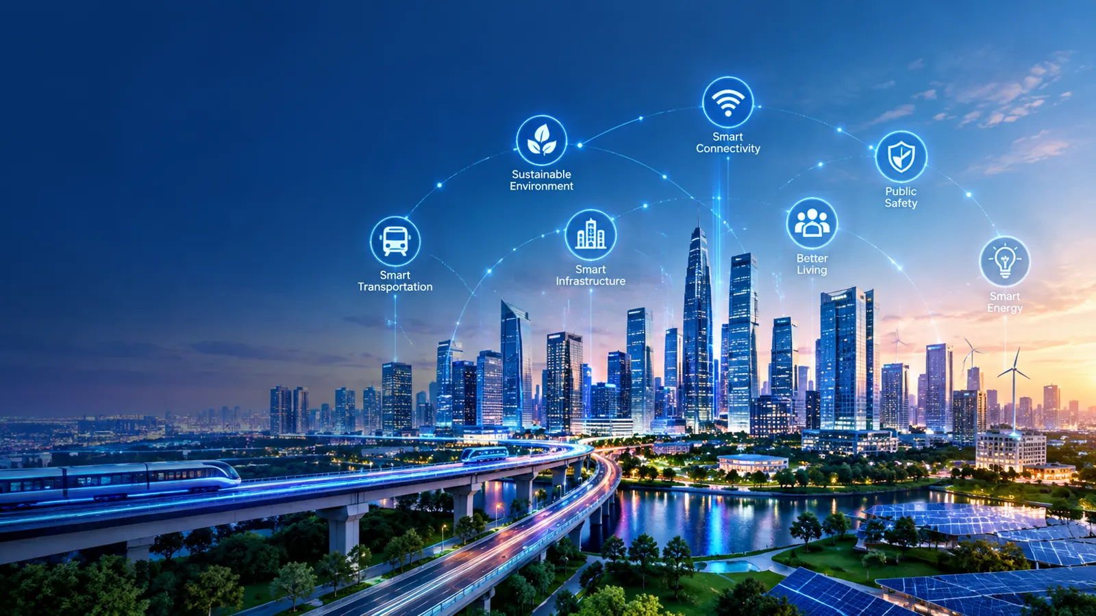 Connected smart city with sustainable infrastructure